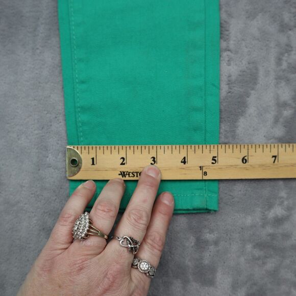 E Line Pants Womens 1 Green Skinny Low Rise Button Distress Pocket Stretch Jeans - Picture 6 of 16